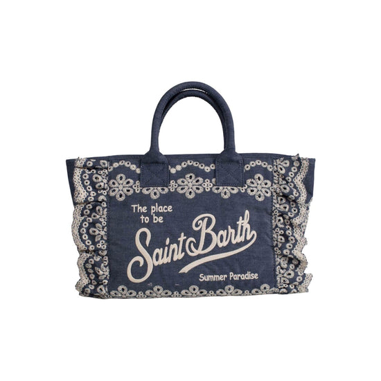 Borsa Colette Volant in cotone Sangallo Denim COL0027 00485L MC2 SAINT BARTH 