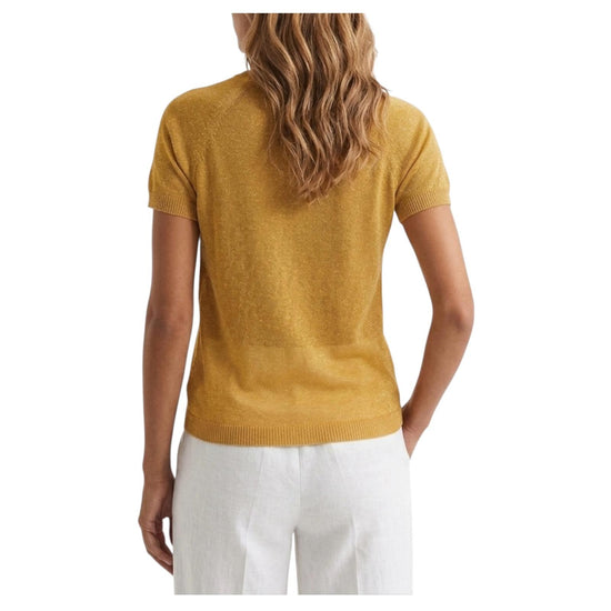 Maglia girocollo con finitura lurex Ocra GIRELLO 001 MARELLA 