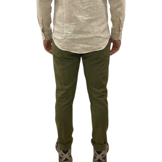 Pantalone Bristol misto lino Military 019 BRISTOL MISTO LINO OLD MILITARY GREEN MODFITTERS 