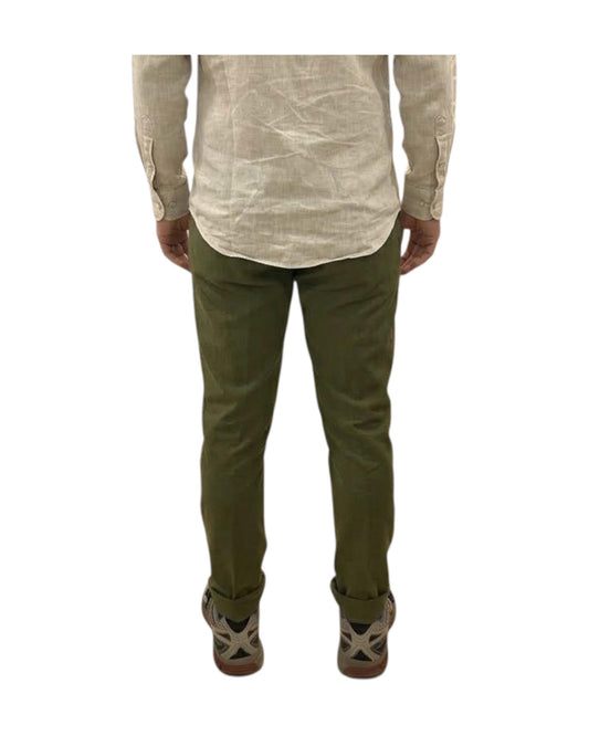 Pantalone Bristol misto lino Military 019 BRISTOL MISTO LINO OLD MILITARY GREEN MODFITTERS 