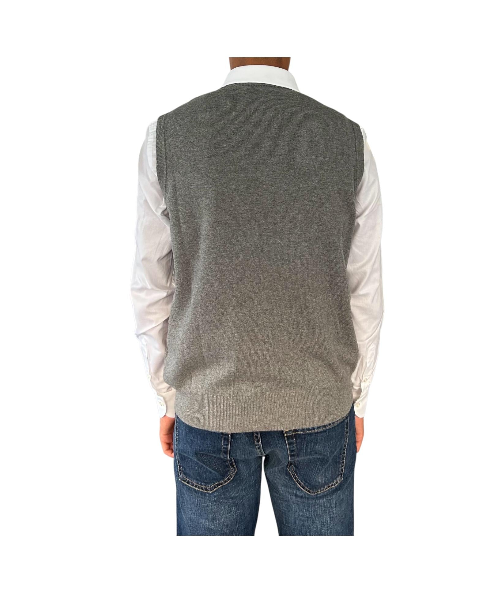 Gilet girocollo in lana e cashmere Grigio chiaro 00G50140M 242 MONTECHIARO 