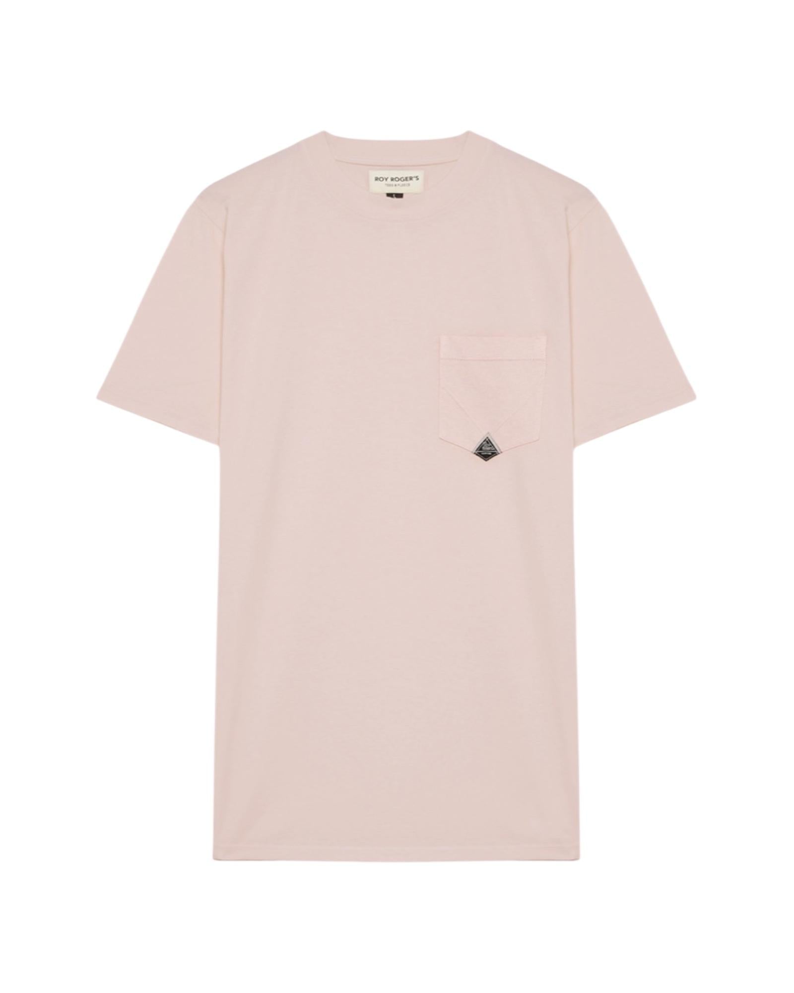 T-shirt pocket in jersey di cotone, petal rose. RRU90048CA160111 C0356 ROY ROGER'S 