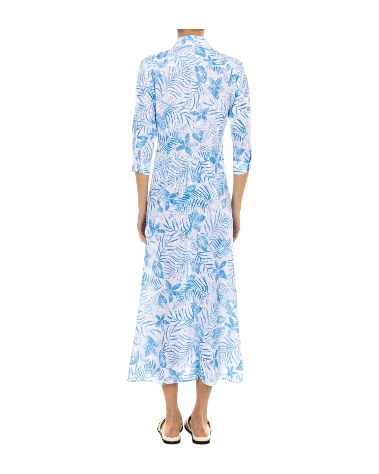 Abito Chemisier in cotone D926 AZZURRO BASTONCINO 