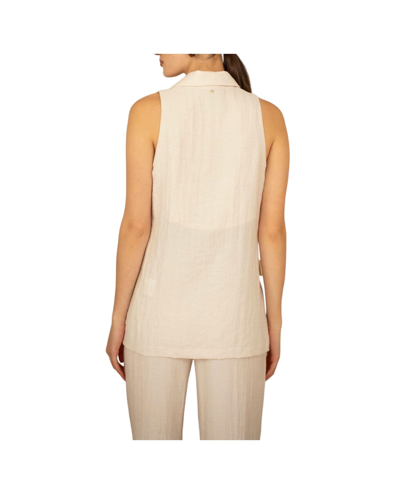 Gilet misto lino Panna M02N0016 PANNA PHILIA LOFT 