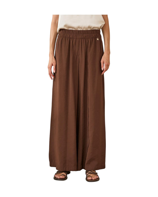 Pantalone Palazzo Tabacco M39F0160 TABACCO SOUVENIR 