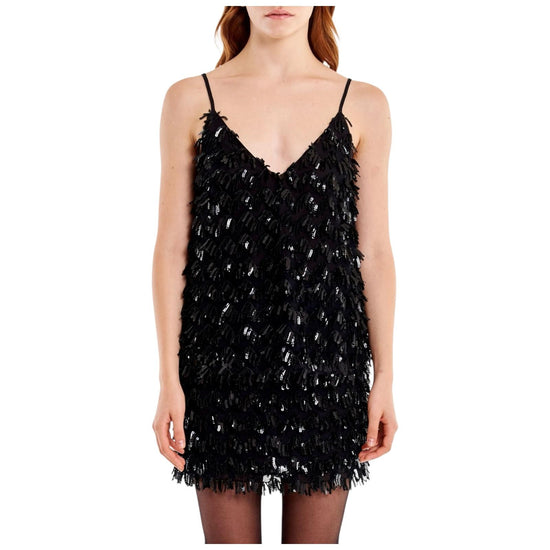 Canotta Tulle e Paillettes Nero TF0475 NERO VICOLO 