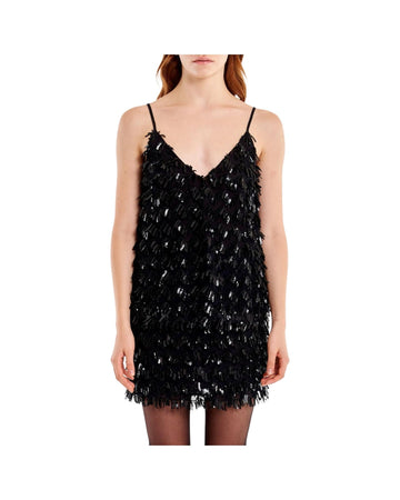 Canotta Tulle e Paillettes Nero TF0475 NERO VICOLO 