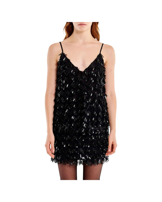 Canotta Tulle e Paillettes Nero TF0475 NERO VICOLO 