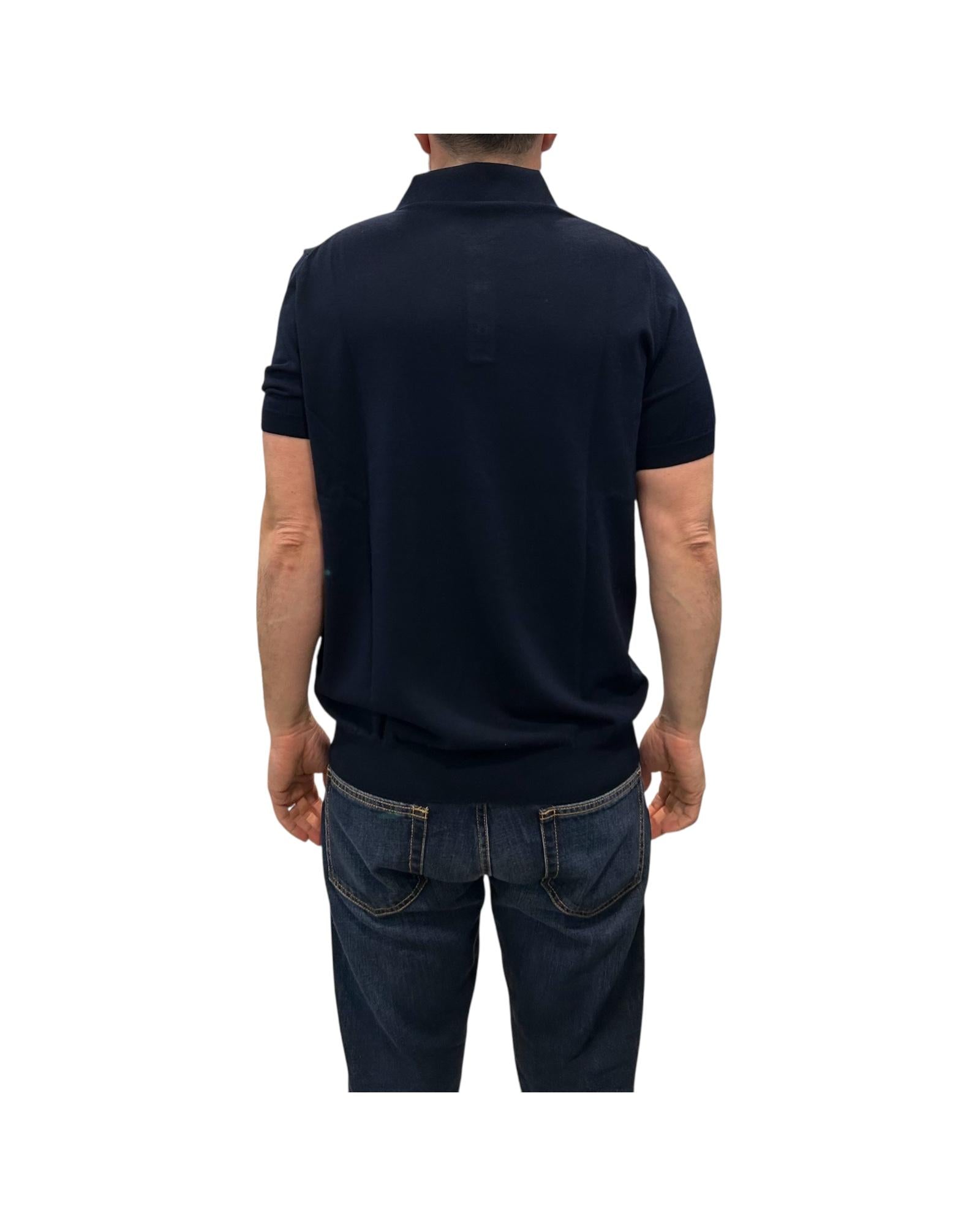 Polo in cotone Crepe Blu 12106 108 RETOIS