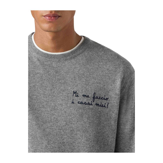 Maglione girocollo con ricamo Mi me faccio i cassi miei! HER0024 03394I MC2 SAINT BARTH 