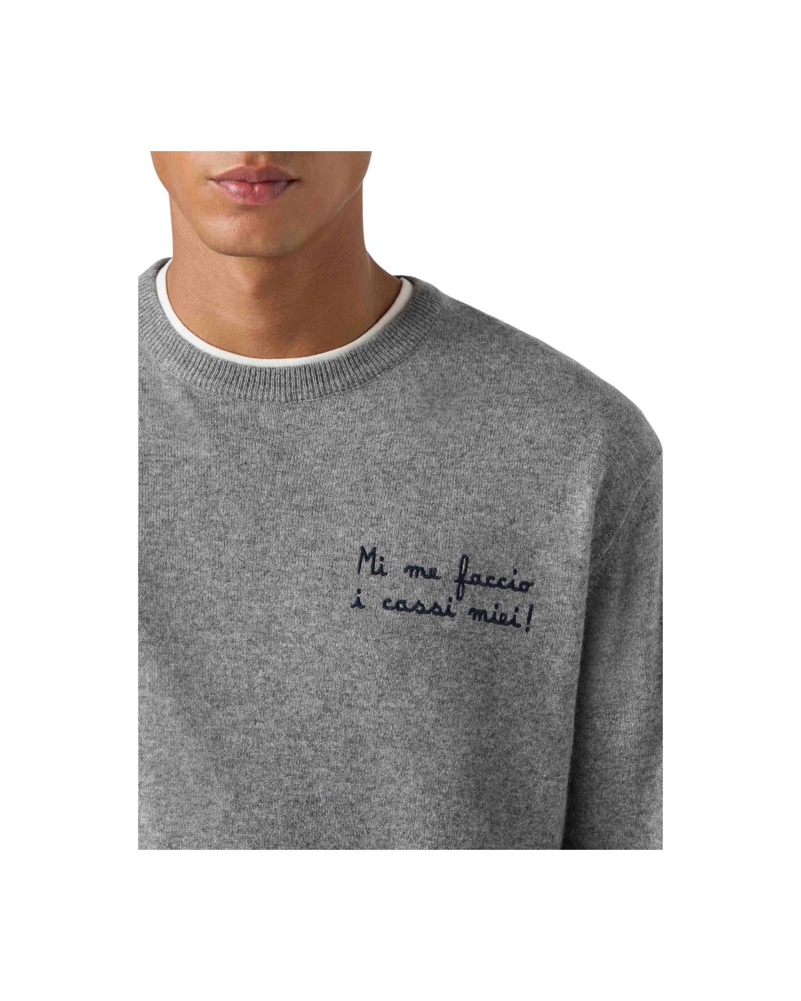 Maglione girocollo con ricamo Mi me faccio i cassi miei! HER0024 03394I MC2 SAINT BARTH 