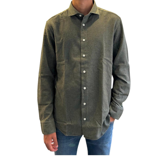 Camicia uomo in flanella Verde B2338 11 BASTONCINO 