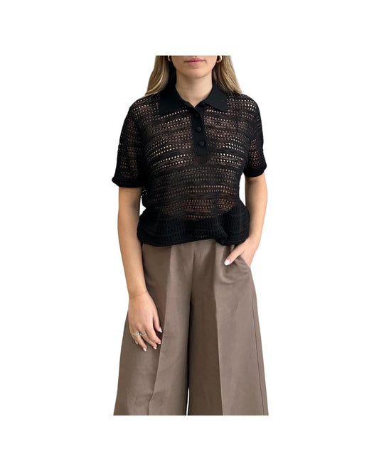 Polo in maglia Nero F02O0236 NERO PHILIA LOFT 