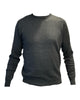 Maglia girocollo tinta unita blu melange