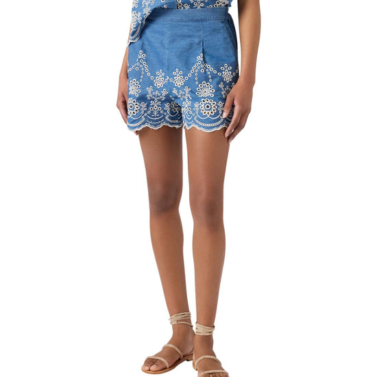 Short in chambray con ricamo AMN0001 00473L MC2 SAINT BARTH 