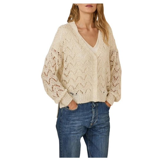 Cardigan in maglia Panna Z39R0183 PANNA SOUVENIR 