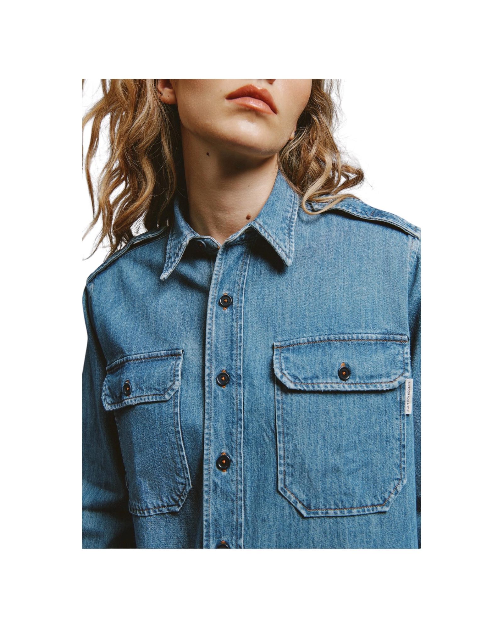 EVA X ROY ROGER'S - Camicia Military in denim RND90353D7482876 C0999 ROY ROGER'S 