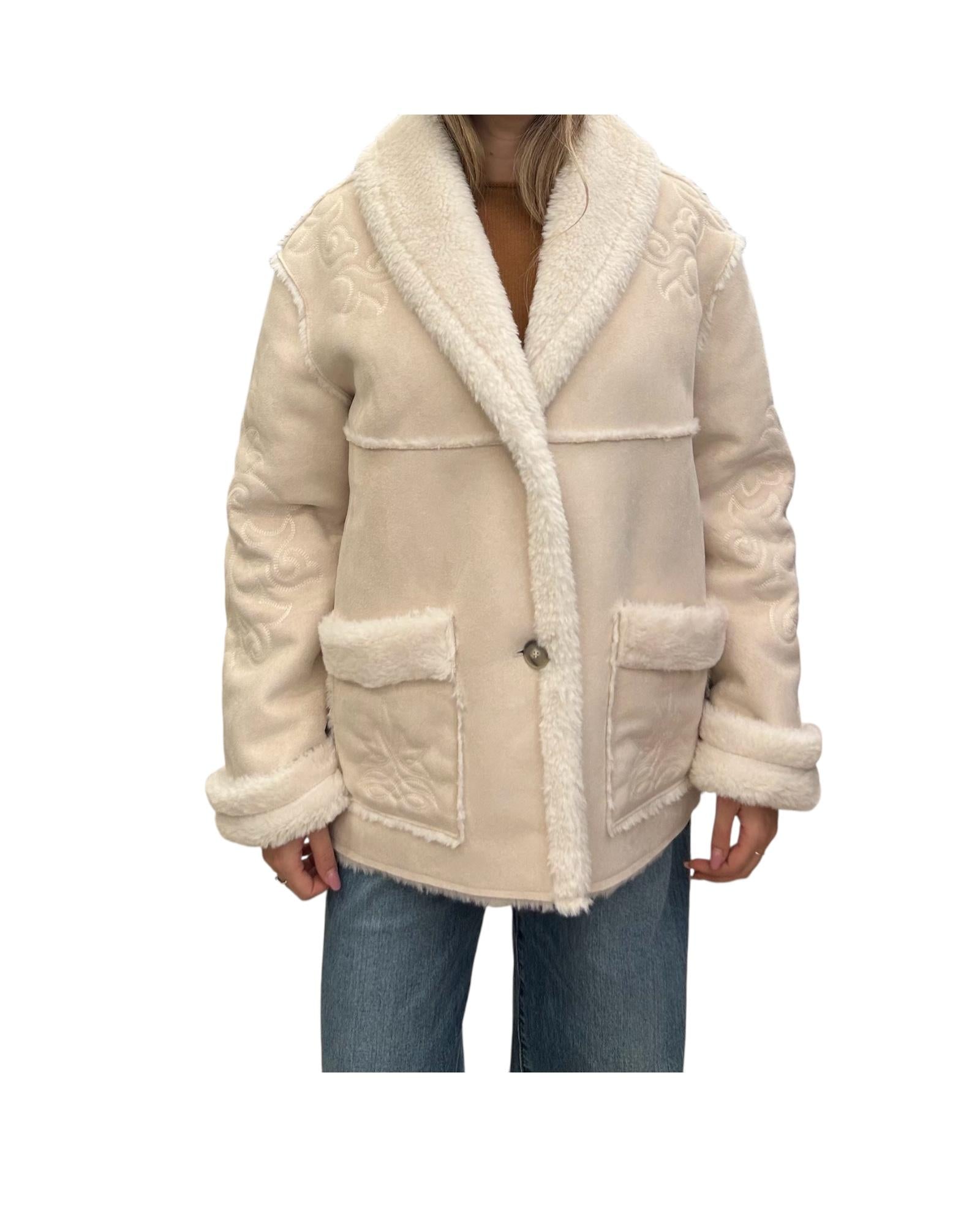 Giacca da donna in shearling Burro DORY003 00190I MC2 SAINT BARTH