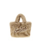 Borsa morbida a mano Vanity Mini Soft in faux fur Beige
