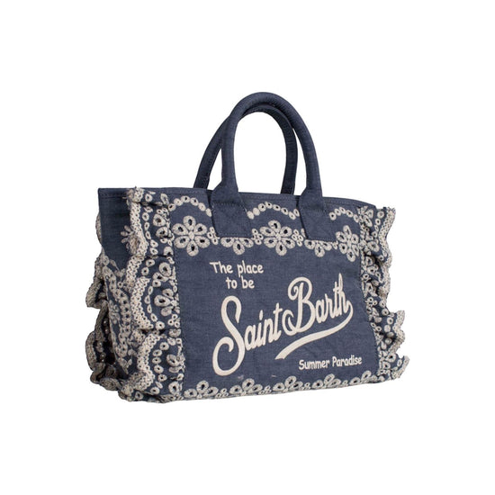 Borsa Colette Volant in cotone Sangallo Denim COL0027 00485L MC2 SAINT BARTH 