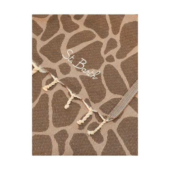 Telo mare in cotone jacquard con fantasia animalier FOUT009 01061L MC2 SAINT BARTH 