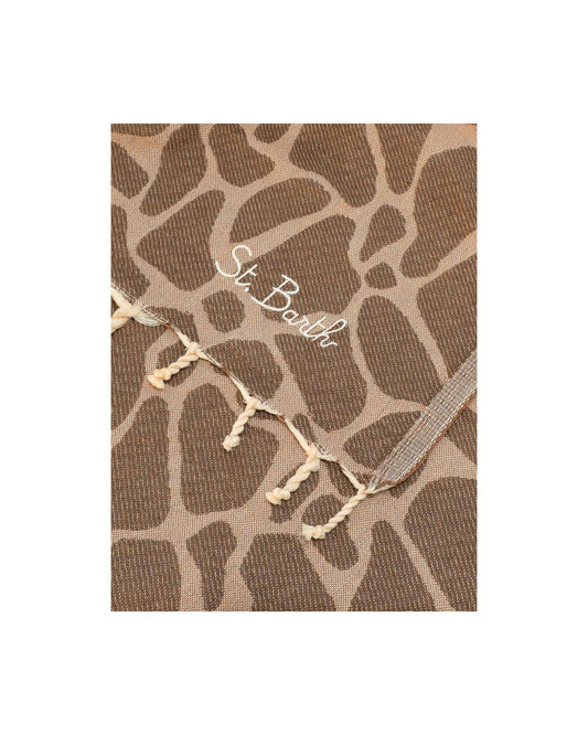 Telo mare in cotone jacquard con fantasia animalier FOUT009 01061L MC2 SAINT BARTH 
