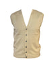 Gilet scollo a V tinta unita beige
