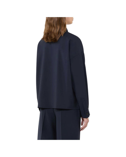 Giacca Crop in tela di lana Blu MULINO 001 MAX MARA WEEKEND 