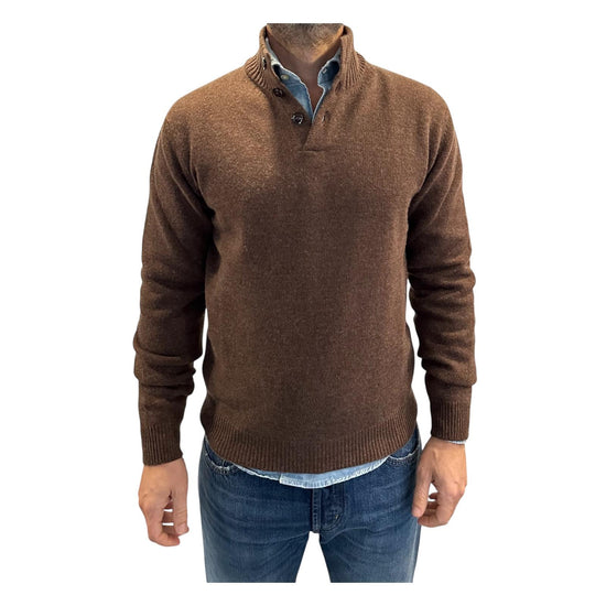 Maglione con collo alto e bottoni Torba 0140 37 WOOL&CO 