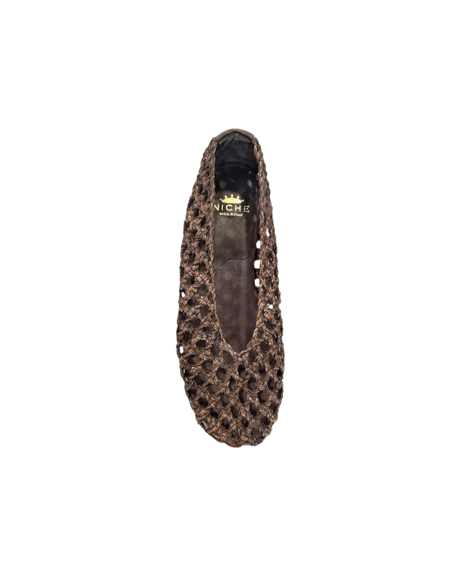 Ballerina in pelle intrecciata Testa di moro 4276 TESTA DI MORO NICHE 