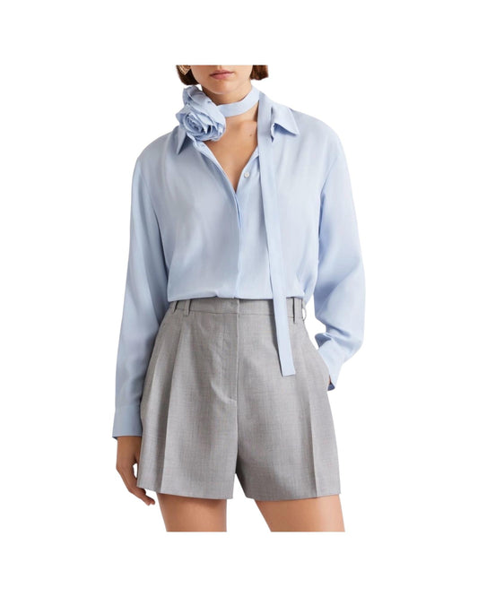 Camicia in misto seta con fusciacca a fiore Celeste CALCA 003 MARELLA 