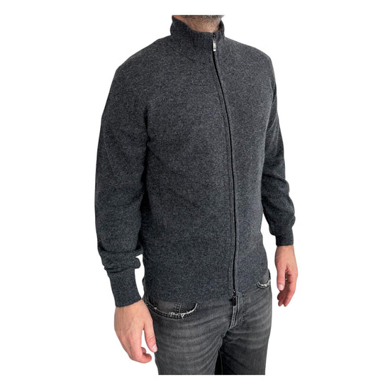 Maglione full zip misto cashmere Antracite 87006 214 CAVALIERI MILANO 