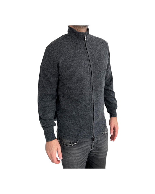 Maglione full zip misto cashmere Antracite 87006 214 CAVALIERI MILANO 