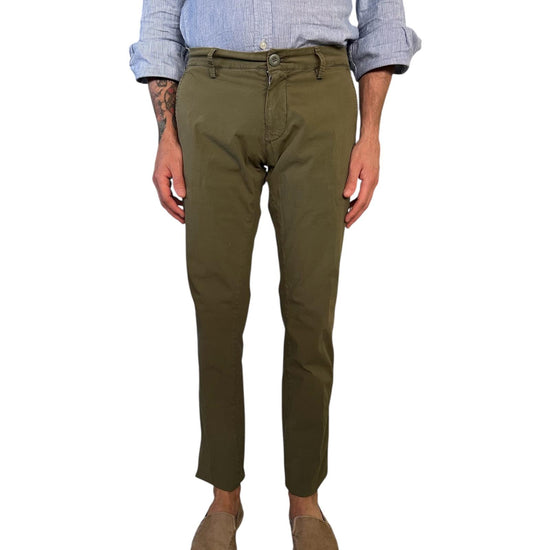 Pantalone Carnaby Popeline verde militare 001 CARNABY POPELINE MILITARY MODFITTERS 