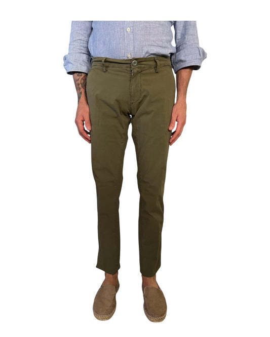 Pantalone Carnaby Popeline verde militare 001 CARNABY POPELINE MILITARY MODFITTERS 