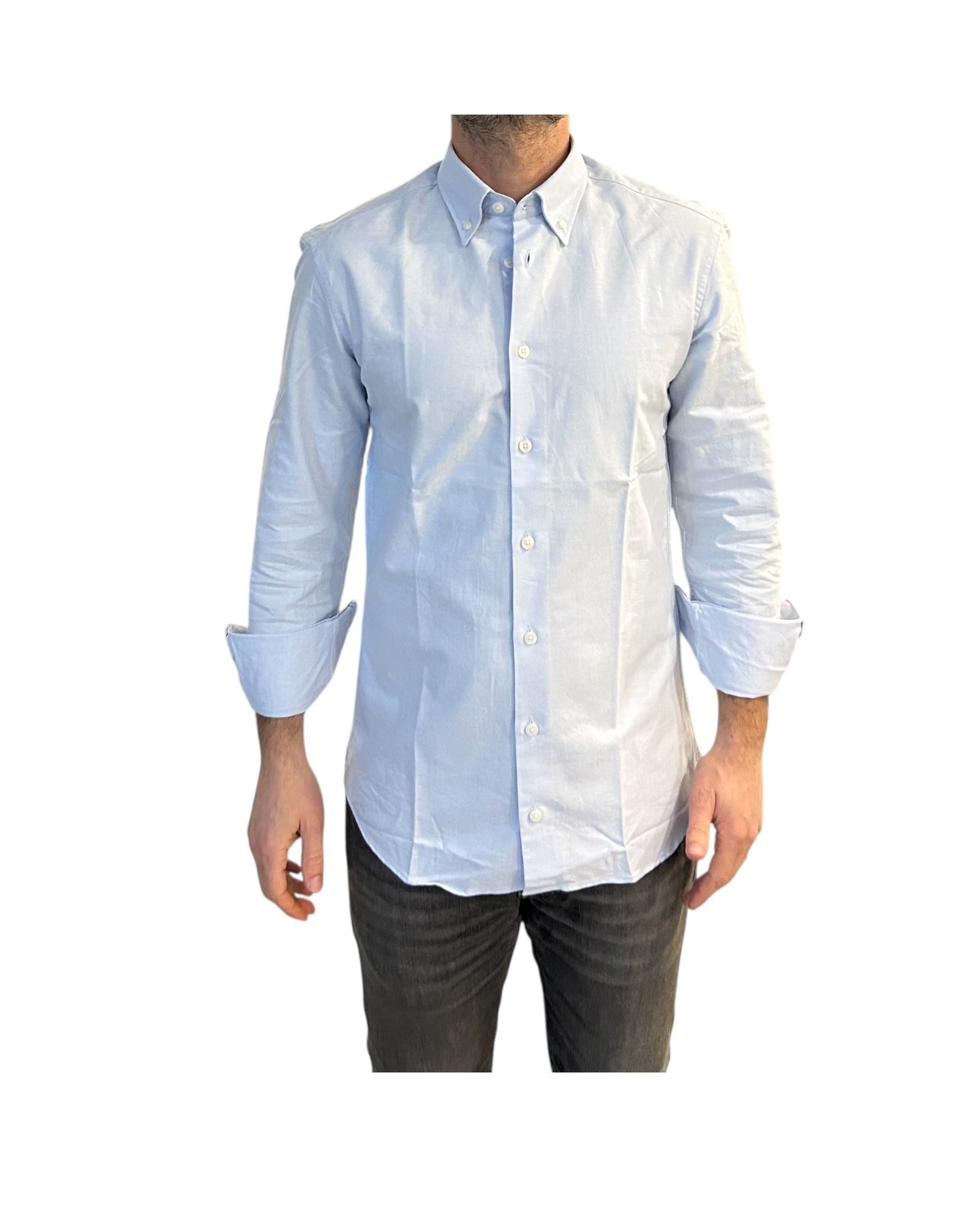 Camicia Uomo Oxford Celeste BOXFWASH 2 BASTONCINO 