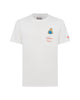 T-shirt in cotone con stampa e ricamo