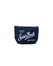Pochette Aline in lino Blu navy