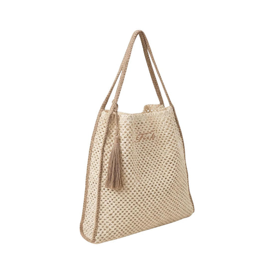 Tote bag in rafia Beige SW0004 BEIGE F**K 