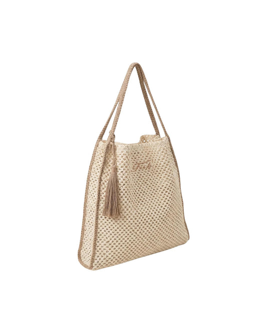 Tote bag in rafia Beige SW0004 BEIGE F**K 