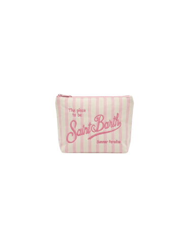 Pochette Aline in cotone a righe Bianco rosa ALI0046 00239L MC2 SAINT BARTH 