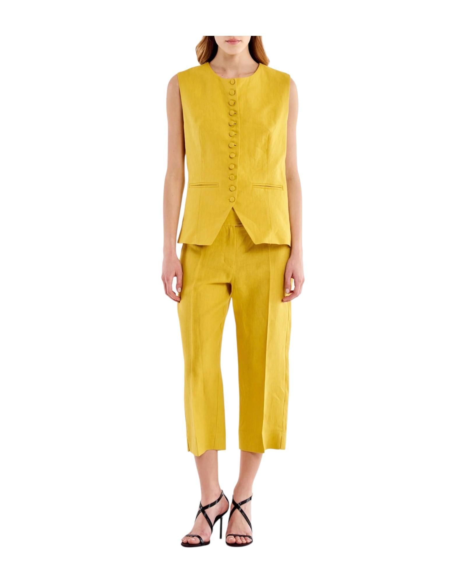 Pantalone Pinocchietto in lino Mimosa TAB1595 MIMOSA VICOLO 