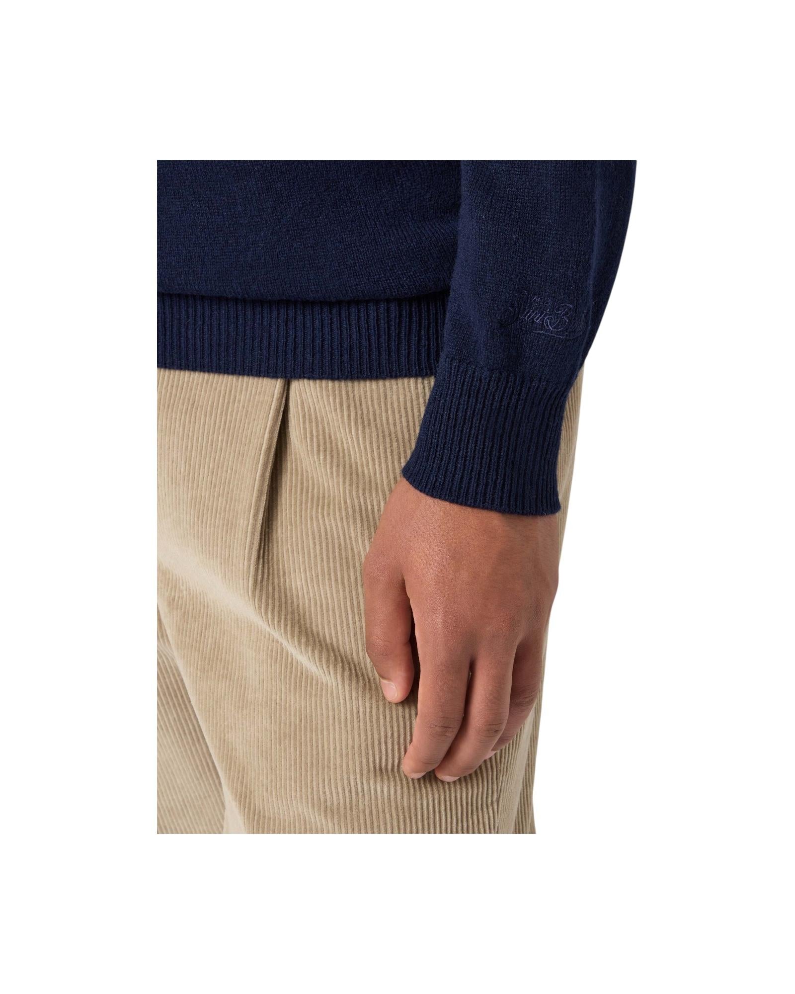 Maglione Regent in lambswool Blu REGE011 00063I MC2 SAINT BARTH 