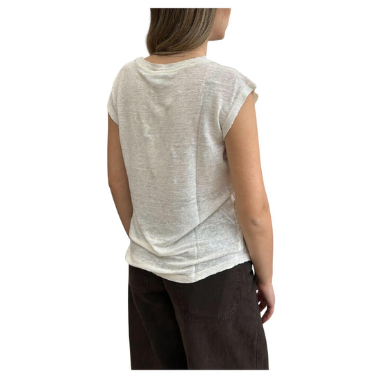 T-shirt in lino Bianco JOSI BIANCO CHS 