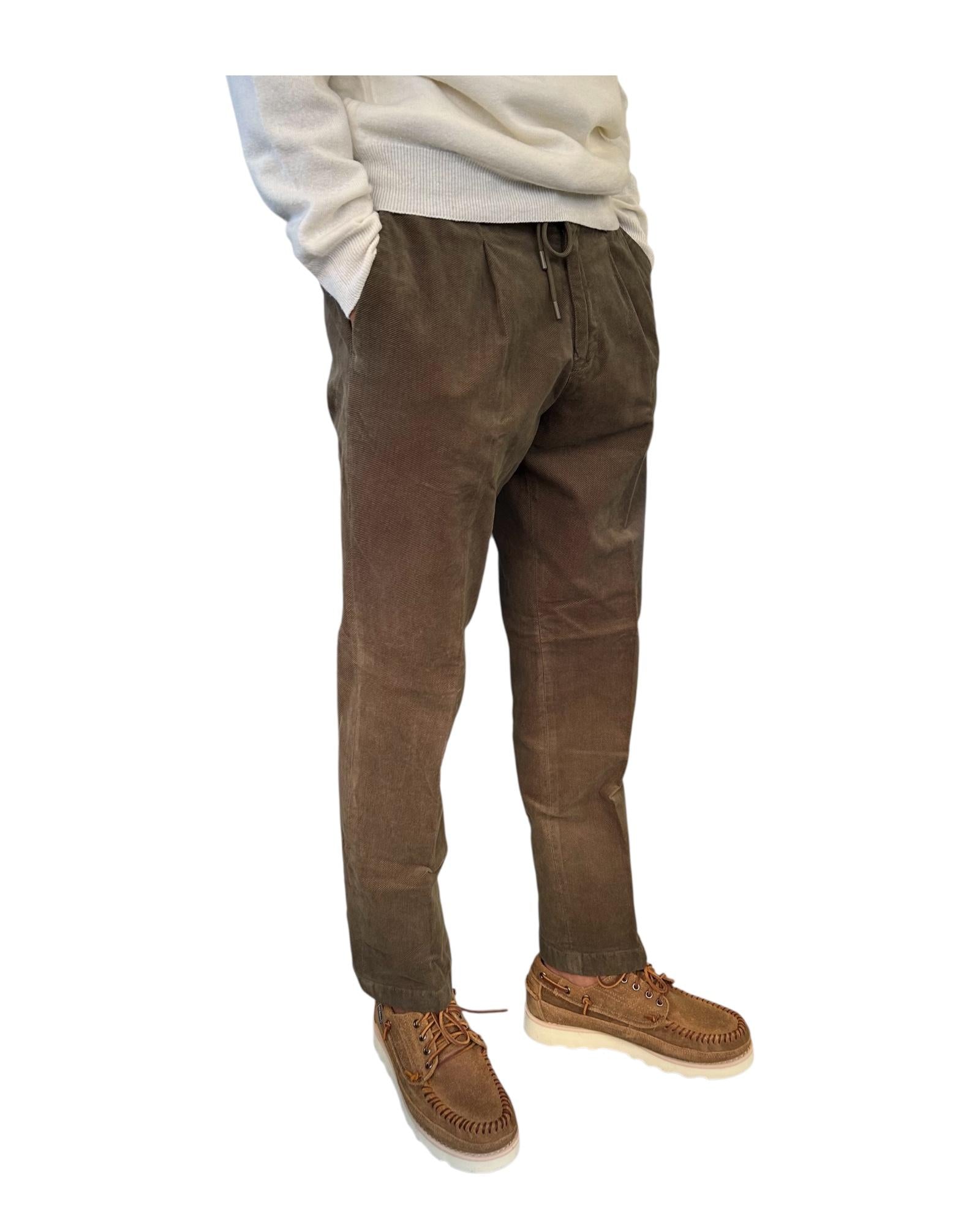 Pantalone in fustagno con coulisse Night green AU26W32PA PA1546 NIGHT GREEN Alley docks 