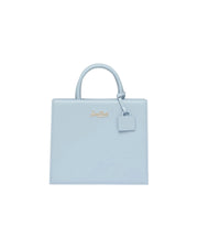 Borsa Shop Midi in pelle liscia Celeste