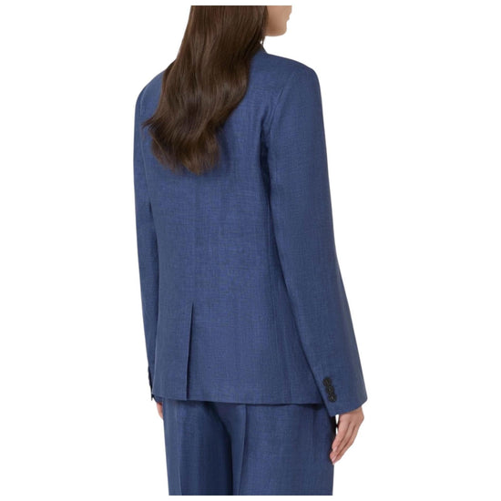 Blazer in canvas di lino Blu NALUT 006 MAX MARA WEEKEND 