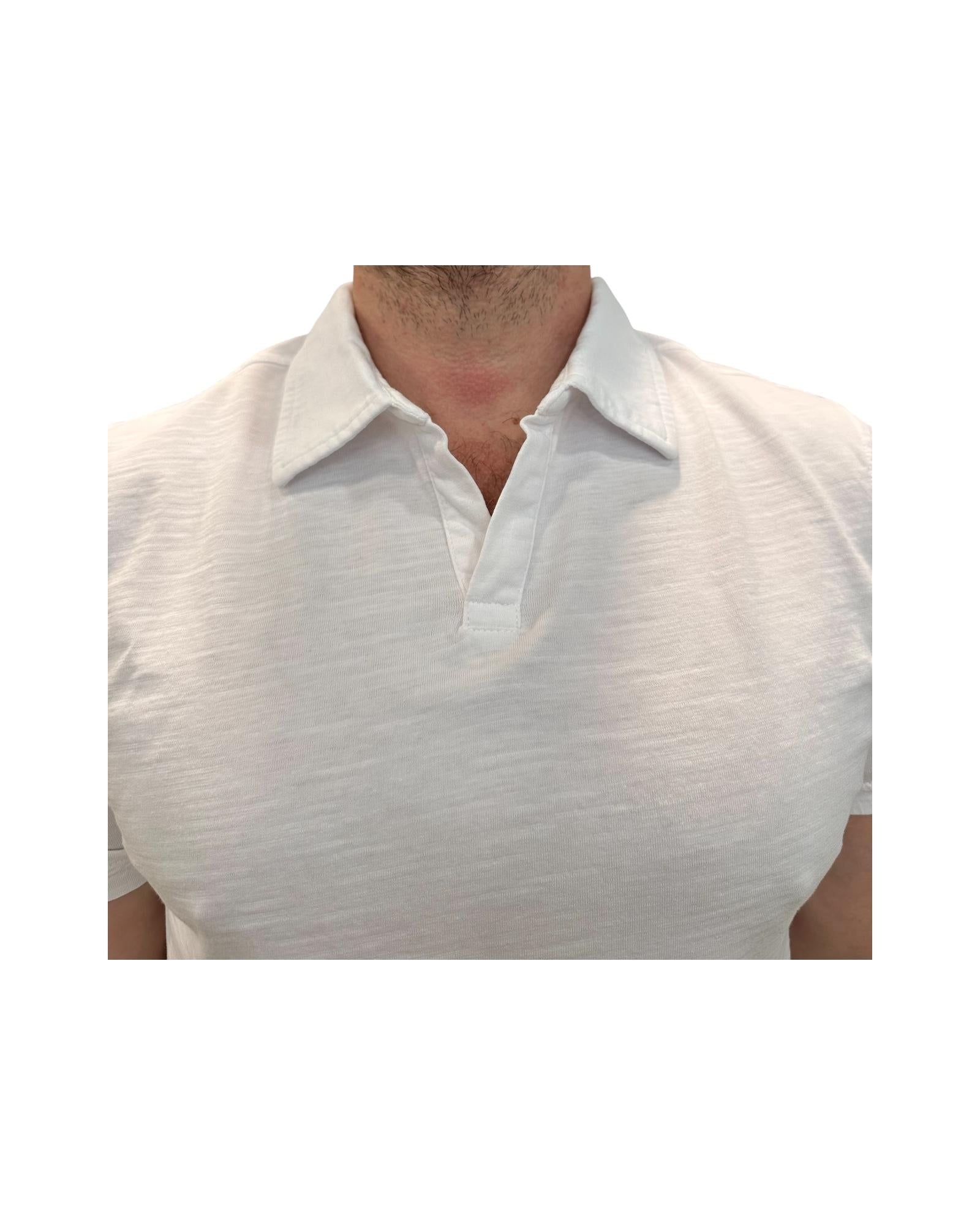 Polo uomo Long Island Fiammata senza bottoni White 2006 WHITE BL'KER 