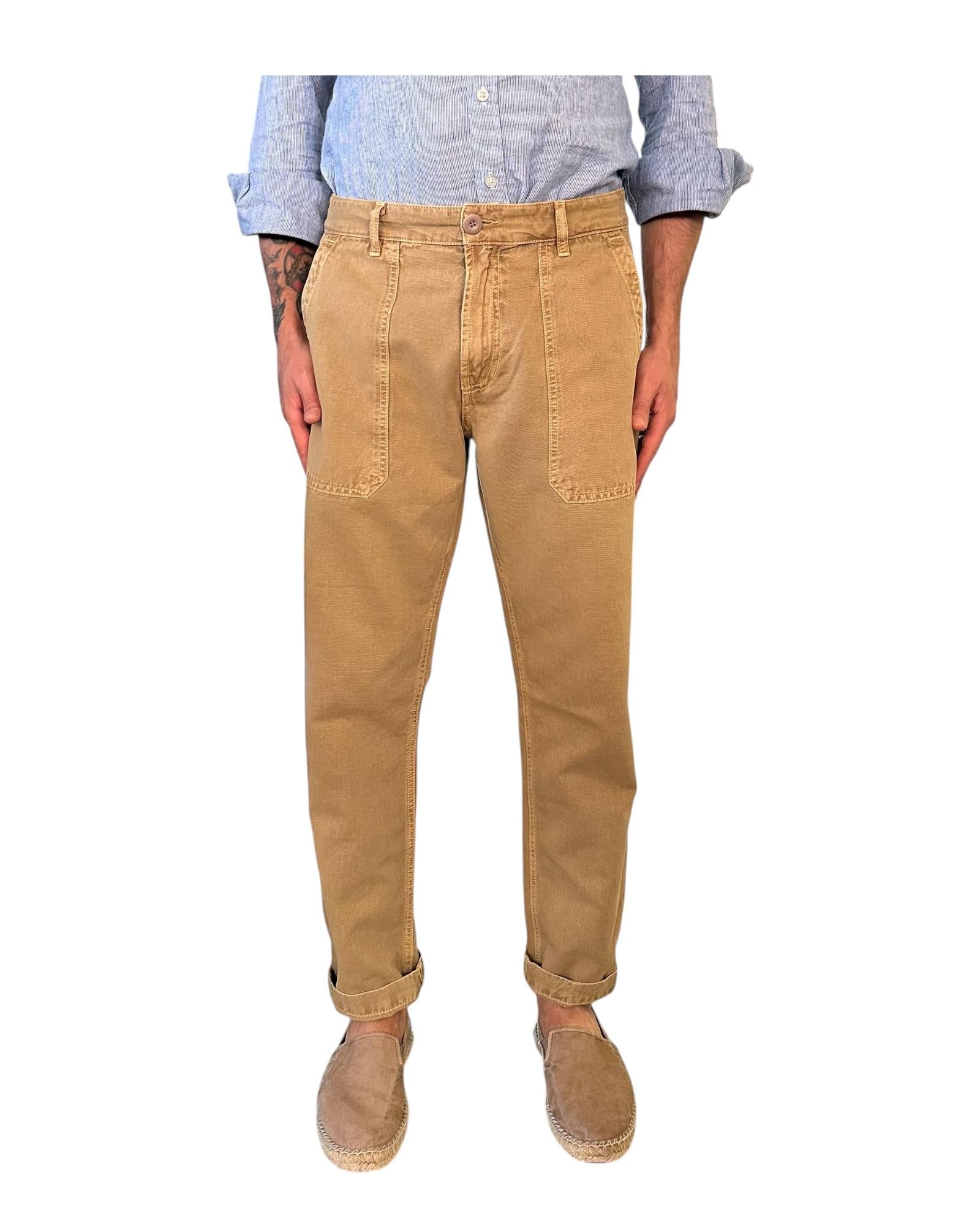 Pantalone Wembley Bull Misto Lino Moka 030 WEMBLEY BULL MISTO LINO MOKA MODFITTERS 
