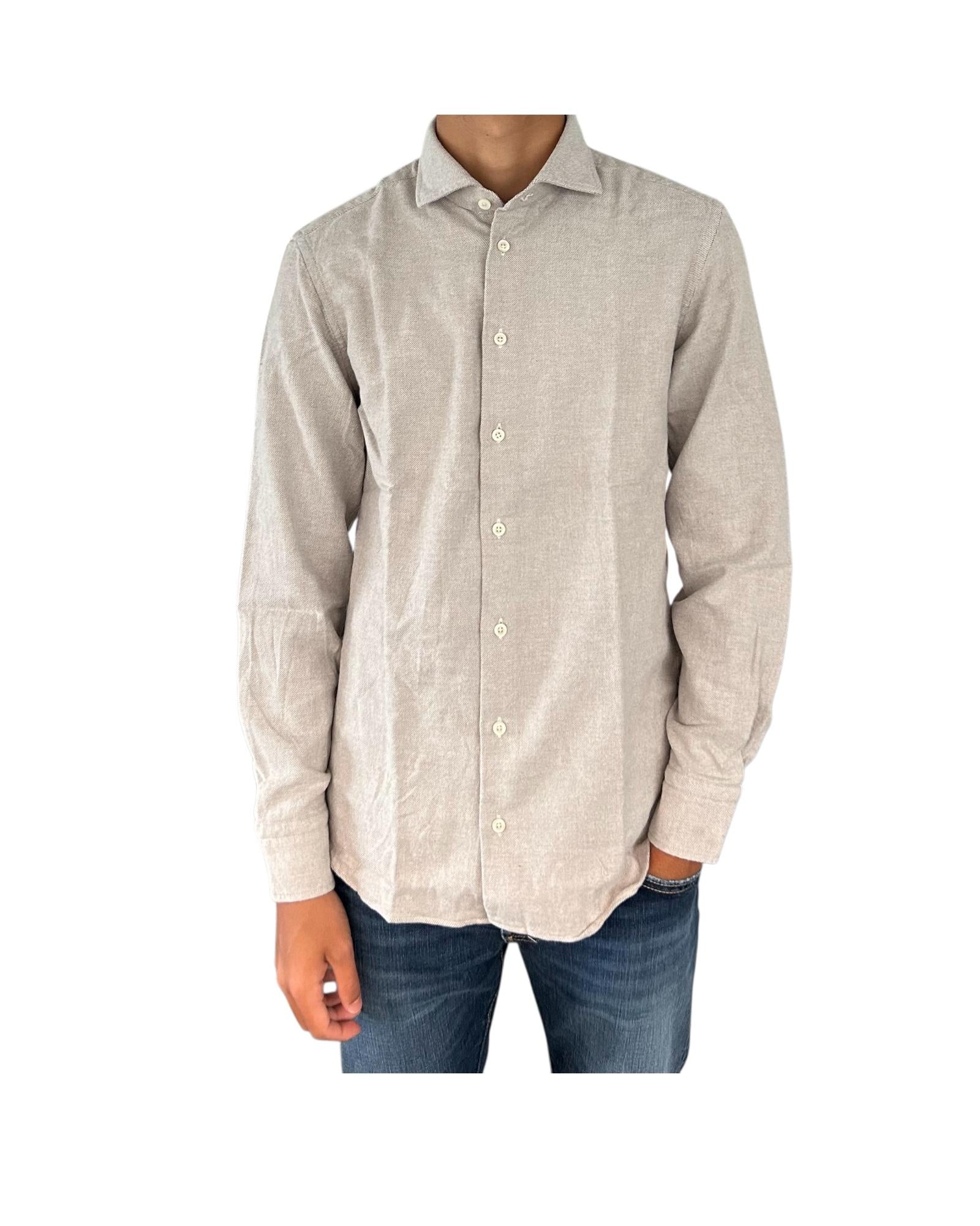 Camicia uomo in flanella Nocciola B2338 2 BASTONCINO 